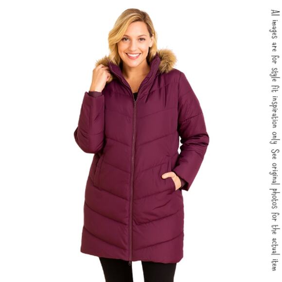 GAP FACTORY Purple Hooded Puffer Coat - Winter Jacket, M, NWOT! - Picture 9 of 9